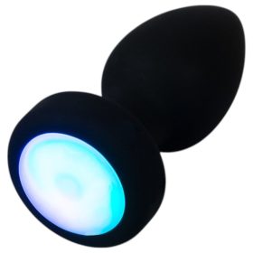 ANOS - világító, fekete vibrációs anál plug