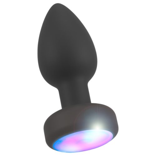 ANOS - világító, fekete vibrációs anál plug