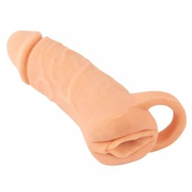   Nature Skin péniszhosszabbító és maszurbátor egyben - 18 cm