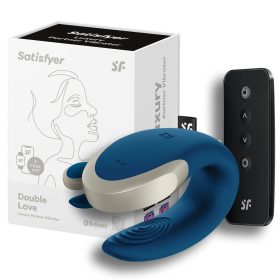   Satisfyer Double Love- tölthető rádiós kék párvibrátor