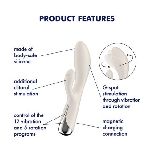 Satisfyer Spinning Rabbit 1 forgó csiklókaros vibrátor - beige