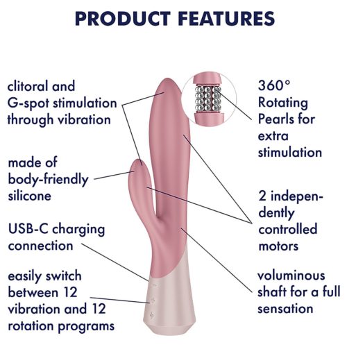 Satisfyer - Pearl Bunny 1 forgógyöngyös nyuszivibrátor