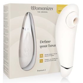   Womanizer  Premium 2 - fehér léghullámos csiklóizgató vibrátor 