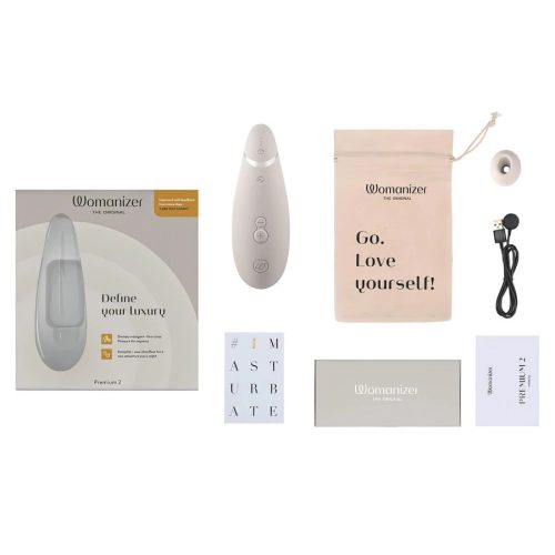 Womanizer  Premium 2 - fehér léghullámos csiklóizgató vibrátor 