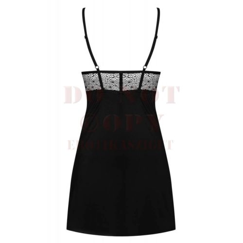 Obsessive Sharlotte  fekete csipkés babydoll - S/M