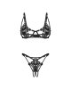 Obsessive Luise Sublim - fekete nyitott szett - L/XL