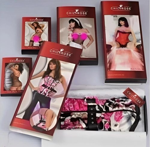 Chilirose harisnyatartós piros body - S/M