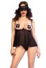 Chilirose láncos nyitott babydoll - M
