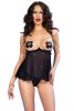 Chilirose láncos nyitott babydoll - M