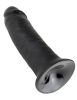 King Cock fekete bőrhatású letapasztható dildó - 25 cm