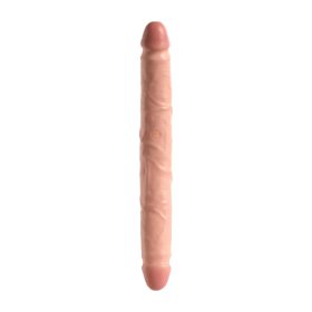 King Cock bőrhatású kétvégű dildó - 30 cm