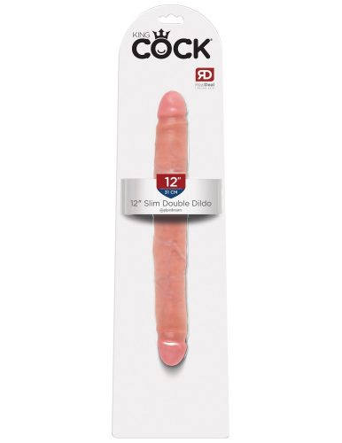King Cock bőrhatású kétvégű dildó - 30 cm