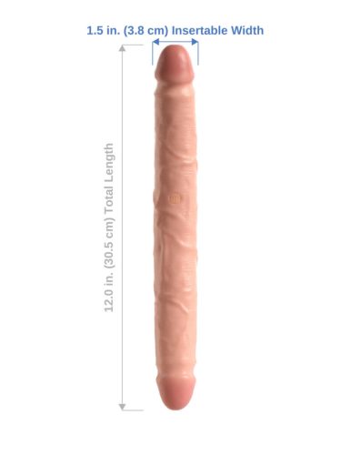King Cock bőrhatású kétvégű dildó - 30 cm
