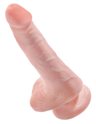 King Cock bőrhatású letapasztható herés dildó - 15 cm