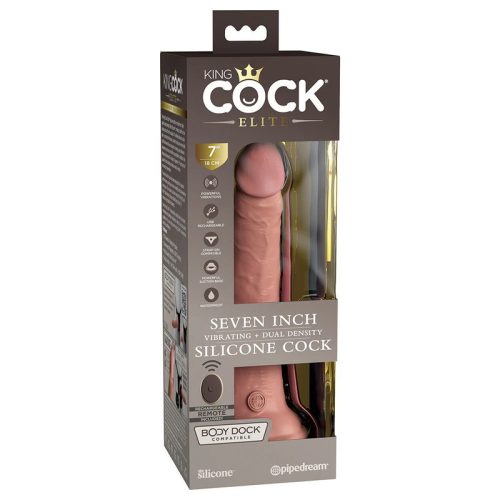 King Cock Elite 7 tapadókorongos, rádiós vibátor -18 cm