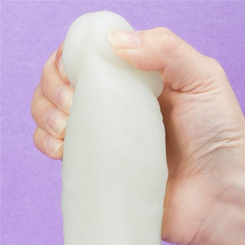 Lumino sötétben világító letapasztható herés dildó - 21 cm