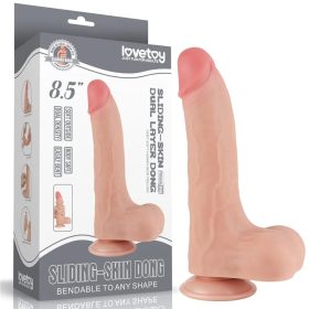   Lovetoy élethű kétrétegű dildó csúszó bőrrel - 22 cm