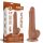 Lovetoy barna kétrétegű dildó csúszó bőrrel - 19 cm