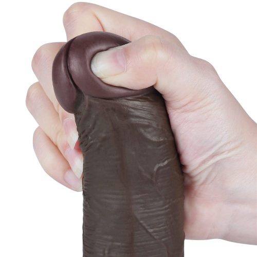 Lovetoy Sliding skin -  fekete dildó csúsztatható bőrrel - 21 cm