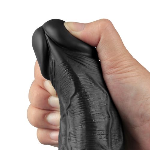 Lovetoy Real Softee élethű fekete herés vibrátor - 25 cm
