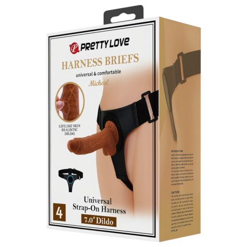 Pretty Love Harness - univerzális alsó dildóval - 17 cm