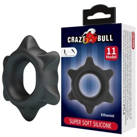 Crazy Bull Ethaniel fekete szilikon péniszgyűrű