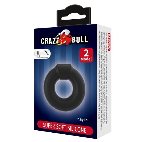 Crazy Bull Kayke fekete szilikon péniszgyűrű