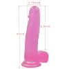 Lovetoy Jelly Studs - pink tapadókorongos dildó - 20cm