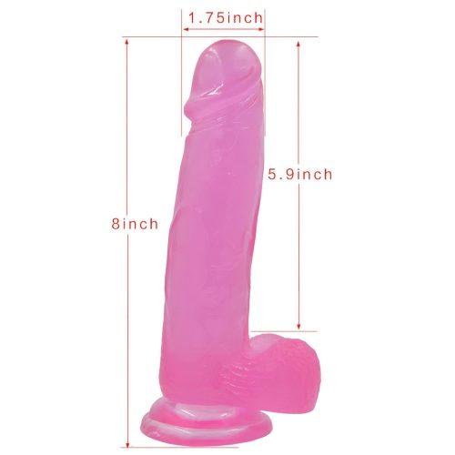 Lovetoy Jelly Studs - pink tapadókorongos dildó - 20cm