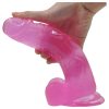 Lovetoy Jelly Studs - pink tapadókorongos dildó - 20cm