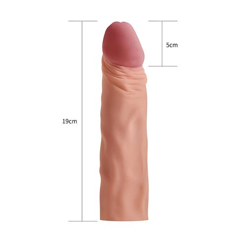 X-tender élethű péniszhosszabbító köpeny  - 19 cm