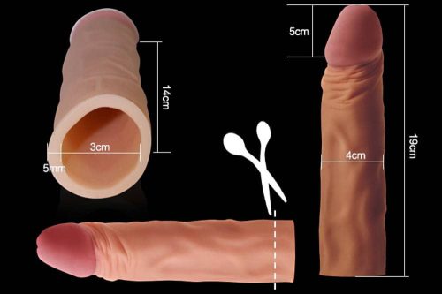X-tender élethű péniszhosszabbító köpeny  - 19 cm