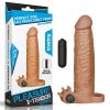  X-tender barna vibrációs péniszköpeny - 19 cm