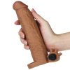  X-tender barna vibrációs péniszköpeny - 19 cm