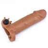  X-tender barna vibrációs péniszköpeny - 18,7 cm
