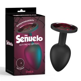 Chisa szilikon análdugó pink kővel - kis méret