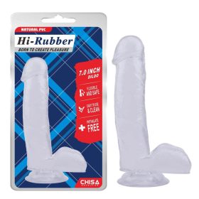 Hi- Rubber letapasztható áttetsző dildó - 17 cm
