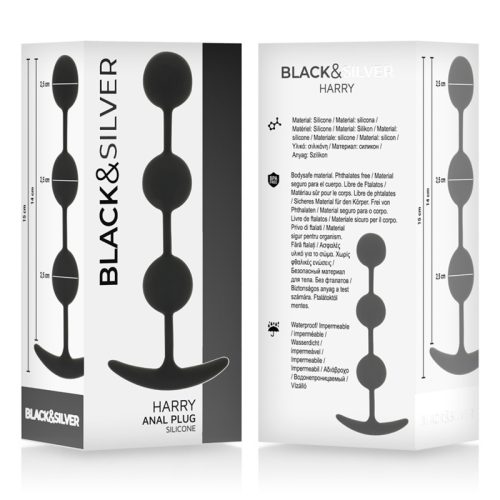 Black& Silver fekete anál füzér
