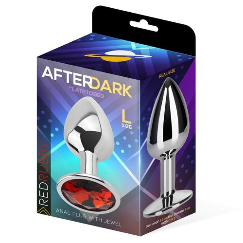 Afterdark análkúp piros kővel - nagy méret