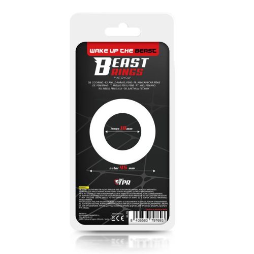 Beast szuper rugalmas csíkos fekete péniszgyűrű - 1,9 cm