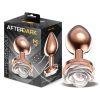 Afterdark rose gold anál dugó fehér rózsával - közepes