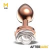 Afterdark rose gold anál dugó fehér rózsával - közepes