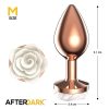 Afterdark rose gold anál dugó fehér rózsával - közepes