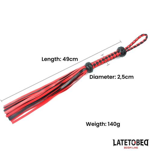 Latetobed piros-fekete korbács - 49 cm