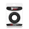 Beast folyékony szilikon fekete péniszgyűrű - 3 cm