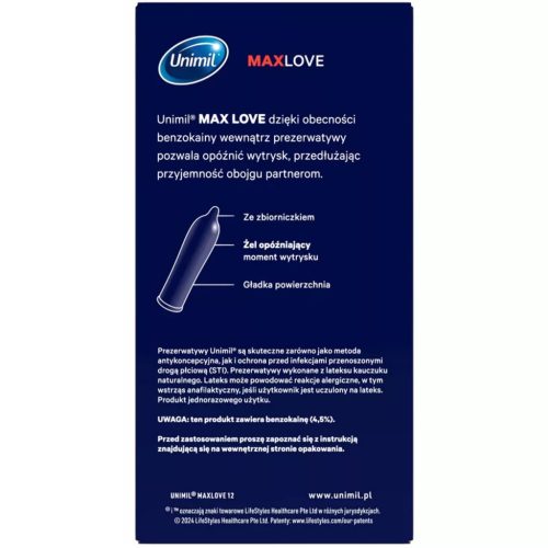Unimil Max Love Time Control óvszer - 1 db