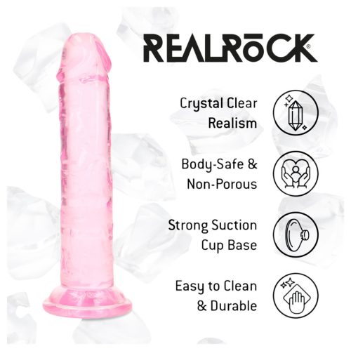 RealRock - élethű rózsaszín dildó tapadókoronggal - 12,7 cm