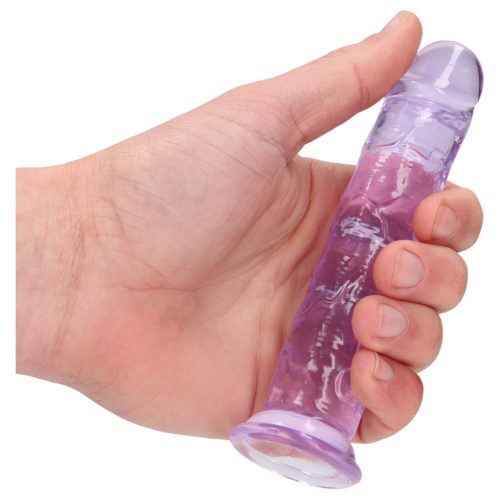 RealRock - lila dildó tapadókoronggal - 12,7 cm