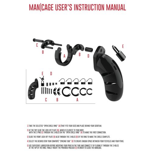 ManCage - Model 13 fekete péniszketrec - 6,5 cm