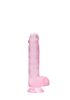 RealRock - átlátszó pink élethű dildó - 15cm